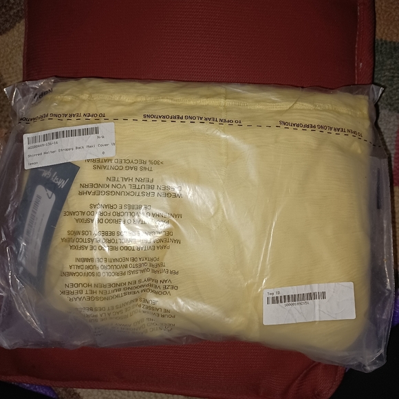 Lemon Yellow Shirred Strappy Back Maxi Beach Cover Up Dress - Picture 3 of 3